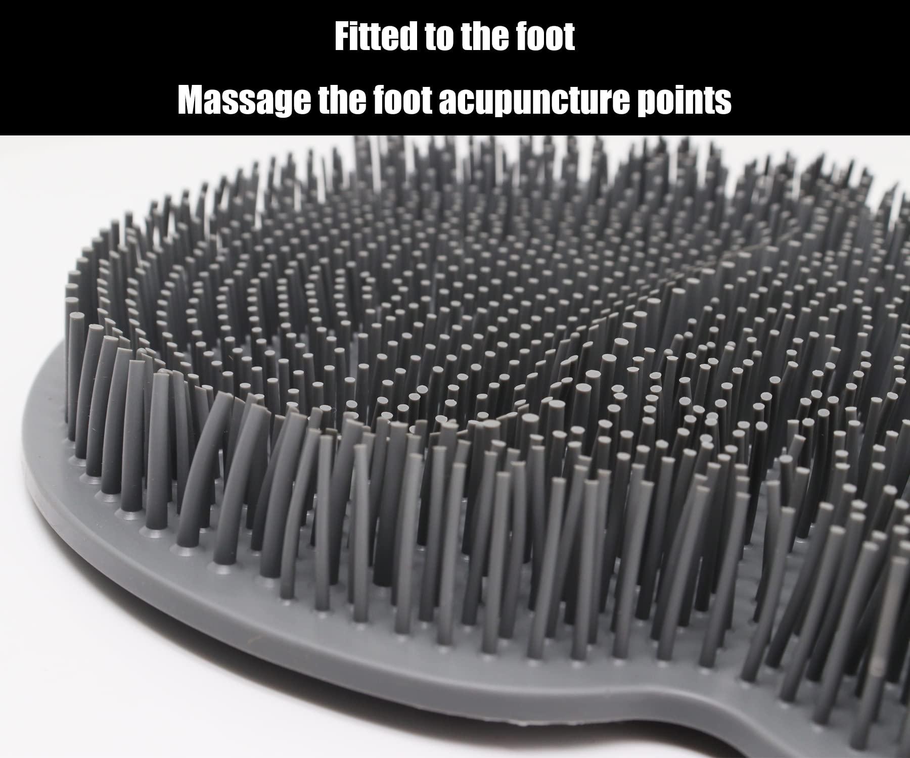 BENLIUDH BENLIUDH Foot Scrubbers for Use in Shower, Silicone Shower Foot Scrubber Mat with Suction Cups Foot Care Massages for Women & Men (Grey)