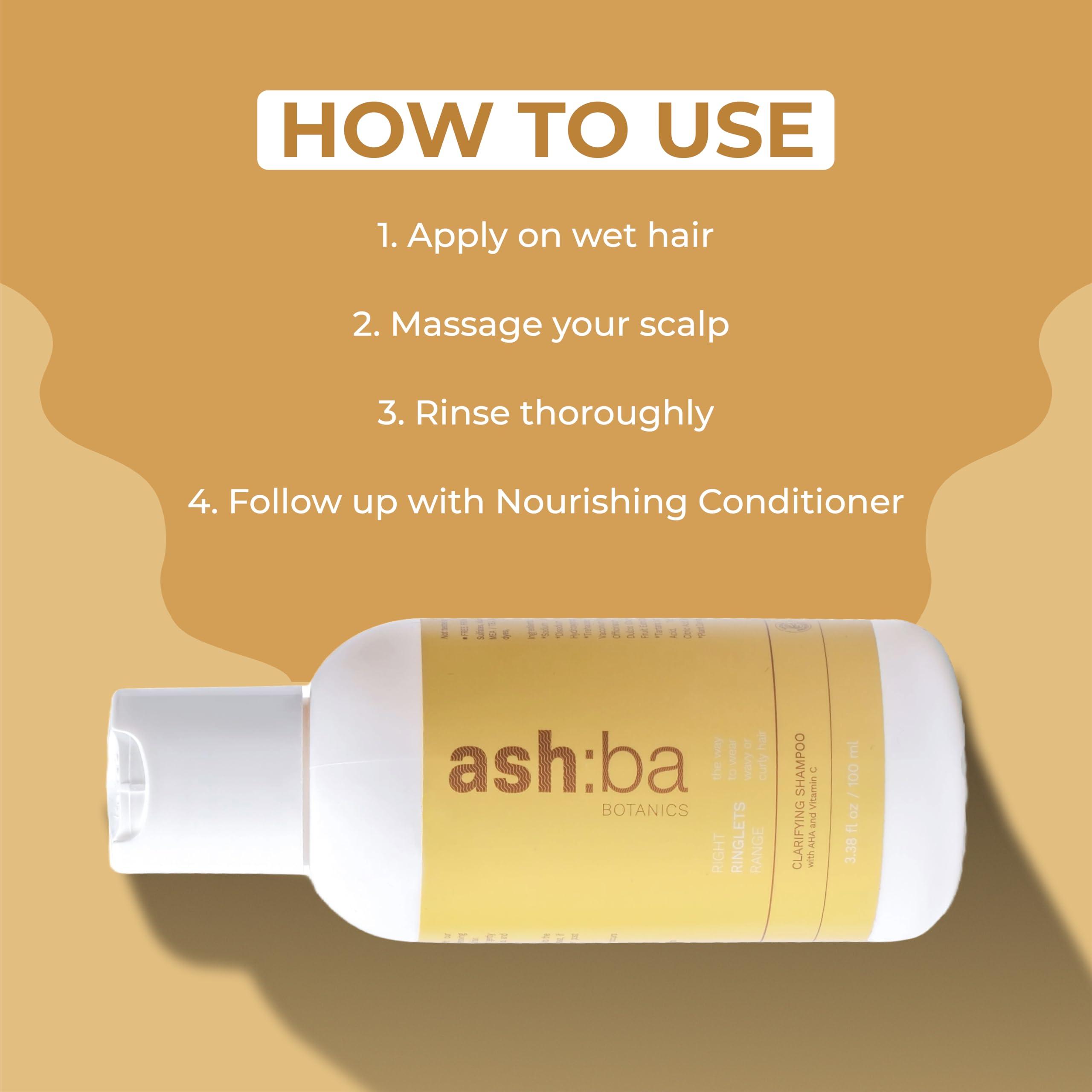 Ashba Botanics Ashba Botanics Clarifying Shampoo for Hard Water | Deep Cleansing Shampoo, Removes Product Buildup & Exfoliates Scalp | With Vitamin C & Natural AHAs | Sulphate Free | For Men & Women - 100ml