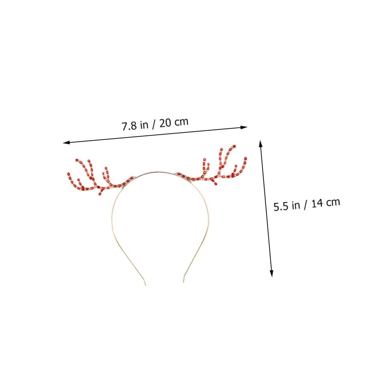 Ipetboom Ipetboom Christmas Antler Headband Rhinestone Accessories Decor Favor Reindeer Headdress Antlers Headband Face Golden Antlers Silver Reindeer Headband Headwear Halloween Headband Red Alloy