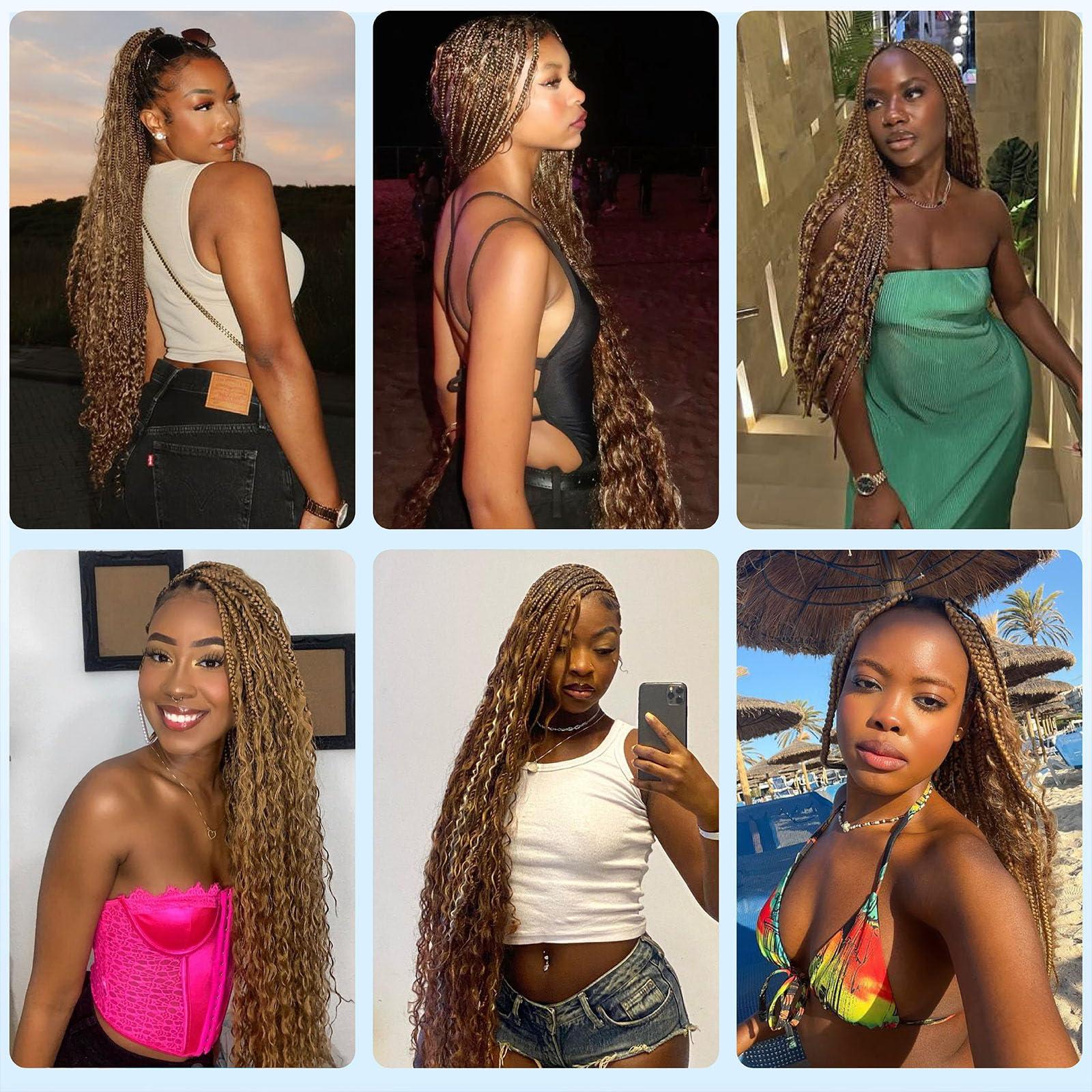 Slide-Ex Human Braiding Hair for Boho Braids #27 22 Inch 2 Bundles 100g Deep Wave Bulk Human Boho Hair for Braiding 14A Virgin Curly Human Hair for Boho Knotless Braids Human Hair(P27, 22 Inch)