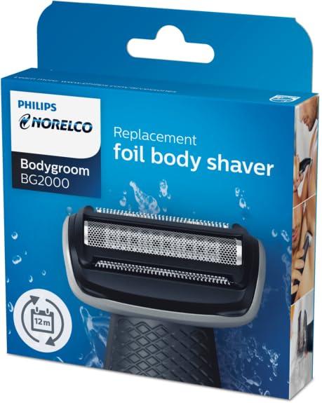 Philips Norelco Philips Norelco Bodygroom Series 5000 Showerproof Body & Manscaping Trimmer for Men with Back Attachment, BG5025/40 + Philips Norelco Genuine Bodygroom Replacement Trimmer/Shaver Foil, BG2000/40