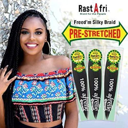 Rastafri RastAfri Pre-Stretched Silky Braiding Hair (5 Single Packs, #BT 1B/30)