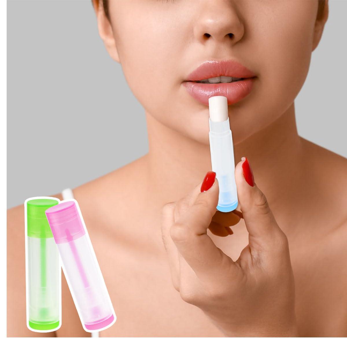 TKYPZY 25 Pcs Clear Empty Lip Balm Tubes Lip Balm Containers Lipstick Container with Caps DIY Lip Balm Tubes Refillable Lip Balm Tube for Homemade Lip Gloss Lipstick 5.5Ml Plastic Lip Balm Containers