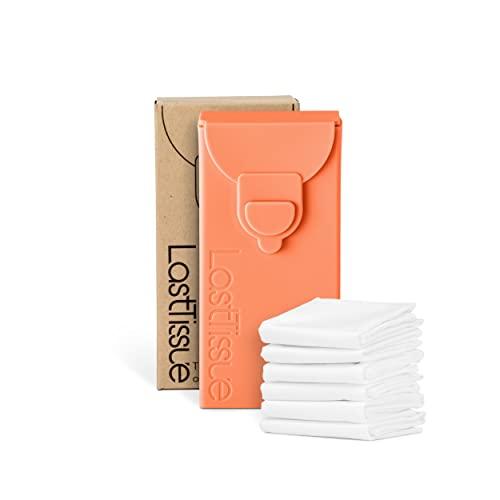 LastTissue LastTissue® Reusable Cotton Tissue Pack – Sustainable, Durable, Eco-Conscious, Portable & Washable Facial Tissues for Men and Women with Travel Handkerchief Storage Case