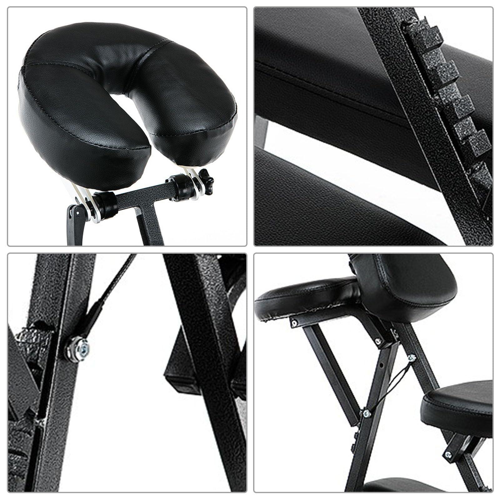 WBRSybUS WBRSybUS Foldable Tattoo Chair, Professional Lightweight Portable Massage Chair, Load Capacity 250lbs, for Tattoo Parlor, Massage Parlor,Brown