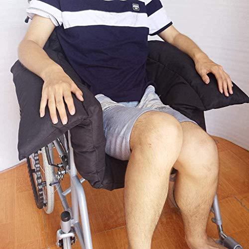 QMZDXH QMZDXH Integrated Wheelchair Cushion with Back Support, Pressure Reducing Wheel Chair Cushion, Washable, Polyester/Cotton Surface Wheelchair Cover Accessories (Black)