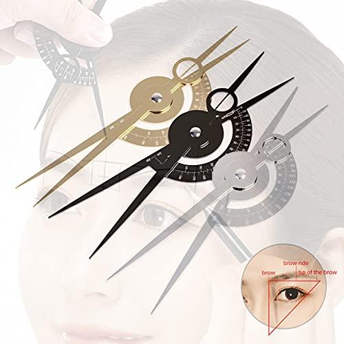 SURORAIN Eyebrow Golden Ratio Caliper Stencil Ruler Makeup Measure Eyebrow Guide Ruler Permanent Tools Calipers Tattoo Eyebrow Line Lip Double Scale Tattoo Stencils Sliding Gauge (Black)
