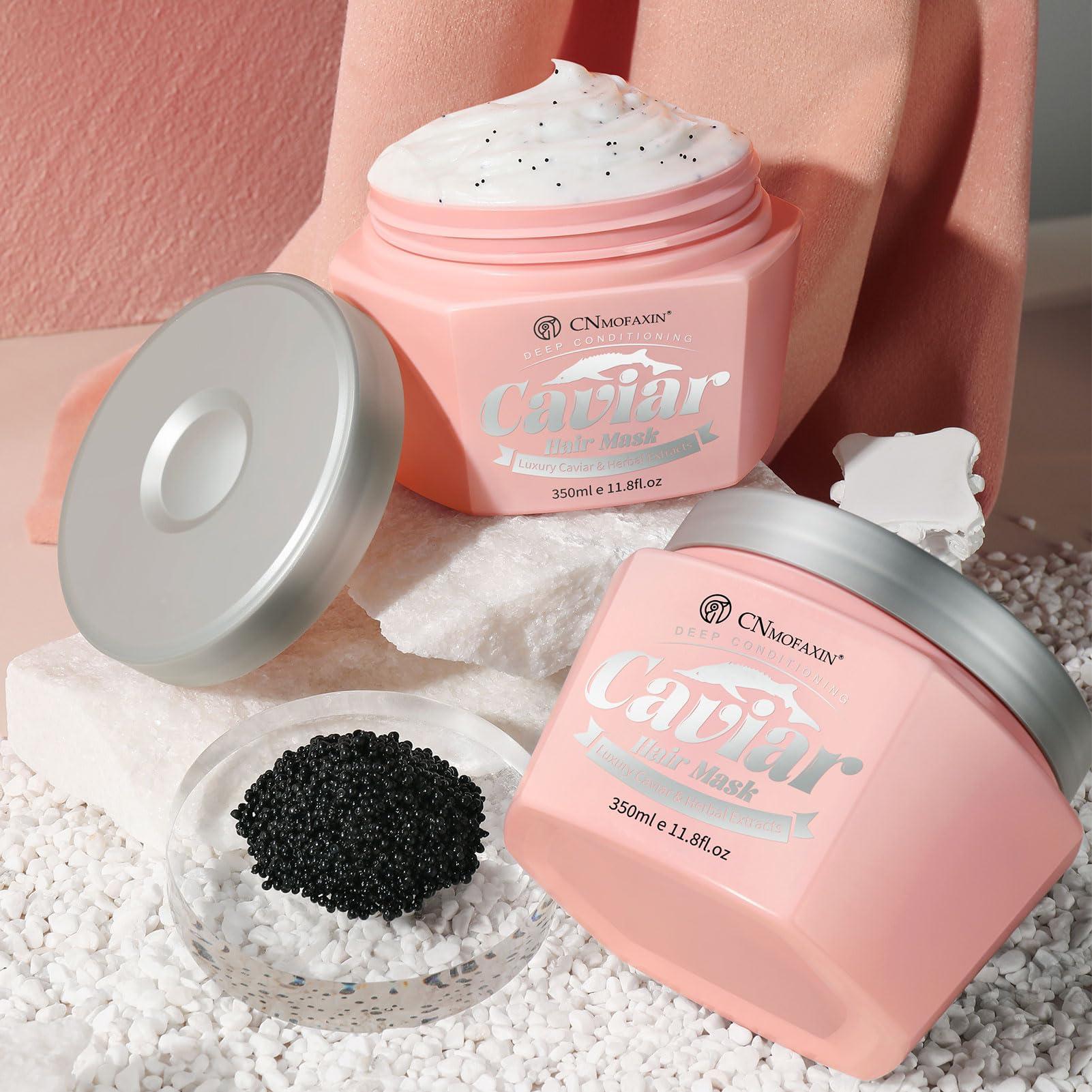 CNMOFAXIN CNMOFAXIN Caviar Hair Mask, Enriched with Caviar Essence, Keratin, & Herbal Extracts for Ultimate Shine & Softness, Deep Conditioning Treatment for Dry or Damaged Hair, 11.8 fl ozSulfate-Free