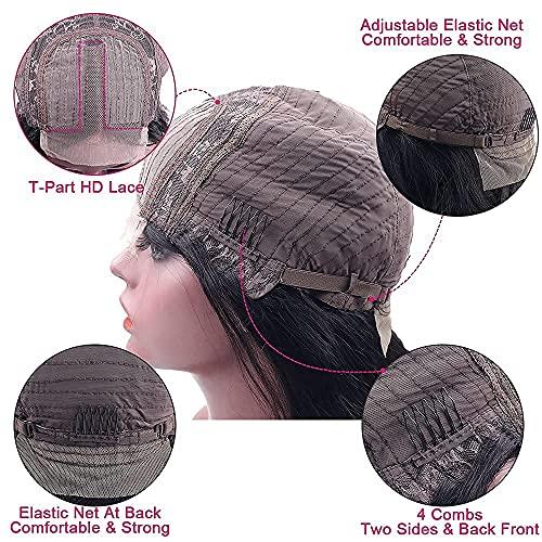 Whitney T-Part Lace Front Wigs Human Hair 13x6x1 Body Wave Lace Frontal Wigs 150% Density Pre Plucked Brazilian Virgin Human Hair Lace Front Wig for Black Women 22 Inch