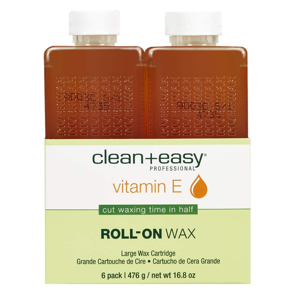 Clean + Easy Clean & Easy Vit E Roll-On Wax 6-pack Large Vitamin E, Net Wt. 16.8 oz