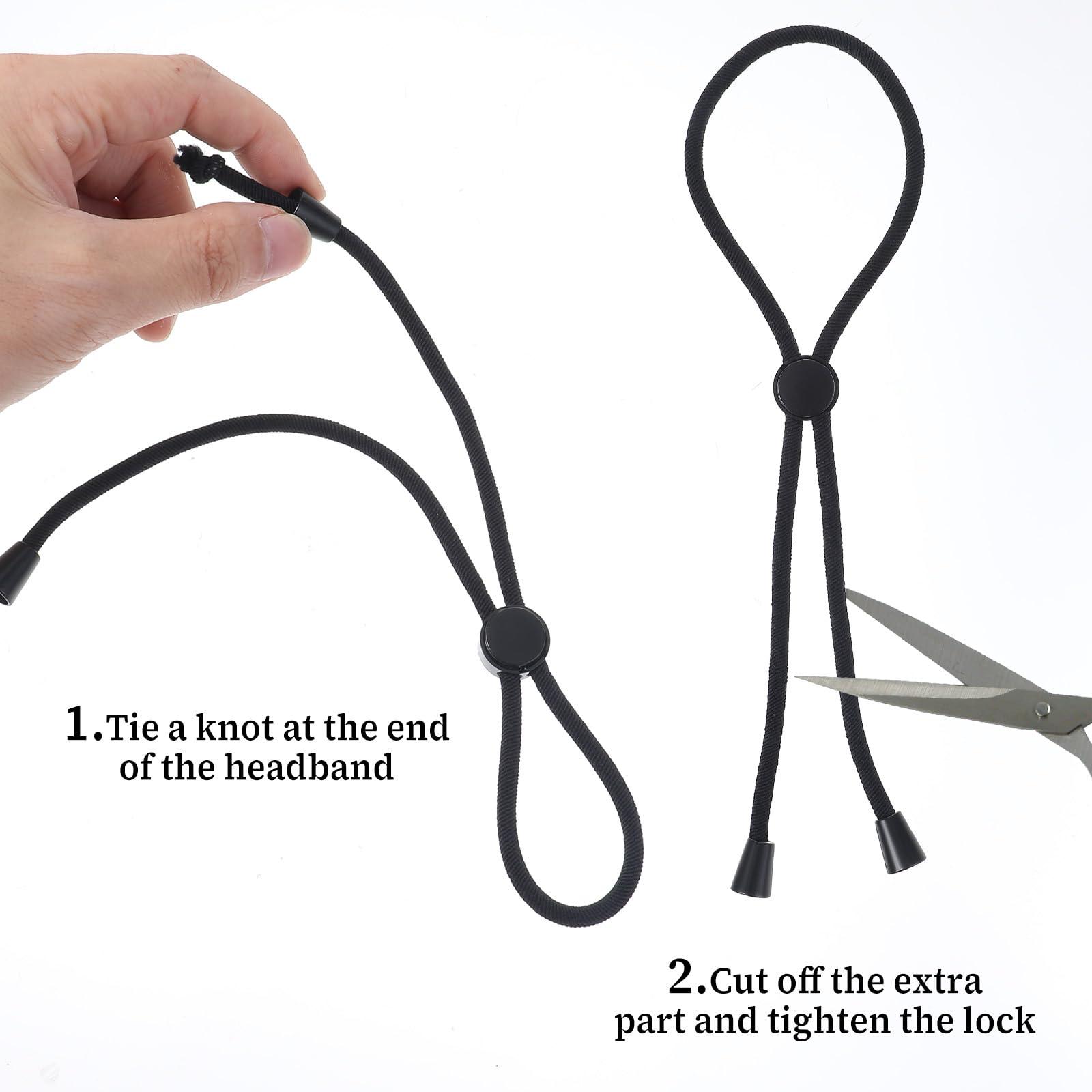 Abeillo 6 Pcs Long Adjustable Hair Ties for Thick Hair, Afro Puff Ponytail Ties for Natural Curly Hair, Afro Hair Accessories for Women Hair Bun, High Puff and Updos (Black, Pink)