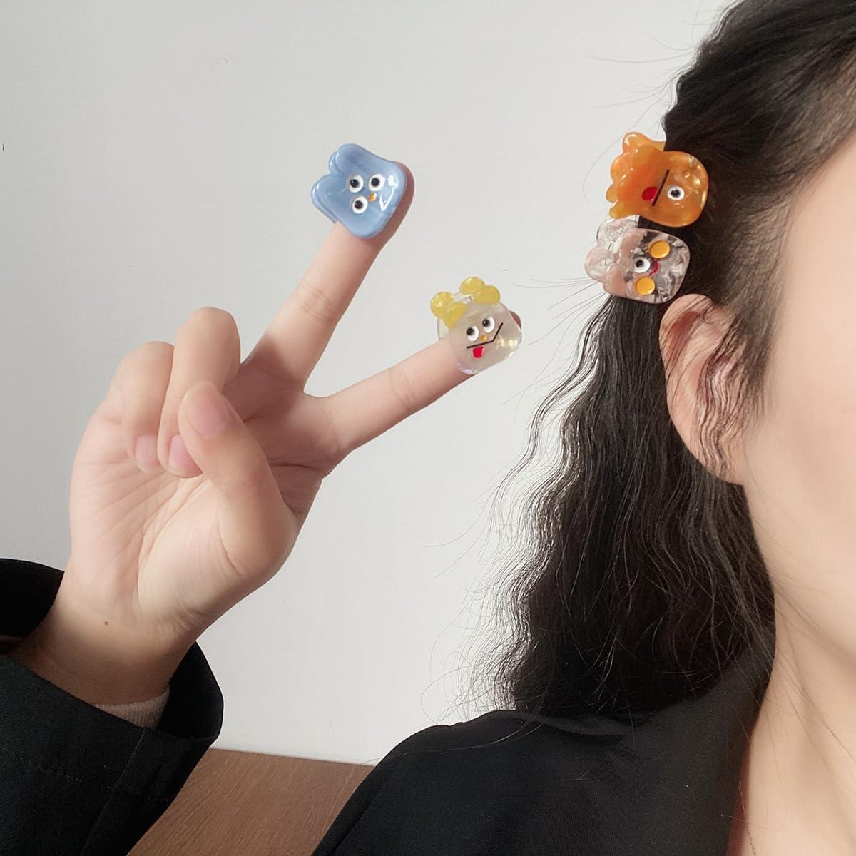 Clip Sugar Cute Monster Hair Clip,Acrylic Claw Clips,Hair Clips for Women,Pack of 2,Light Blue