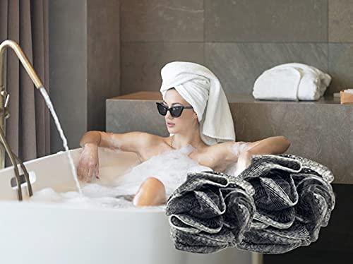 LOOFAH LORD Loofah Lord 24 Bamboo Charcoal Infused Black Bath or Shower Sponge Loofahs Pouf Medium Mesh Wholesale Bulk LOT