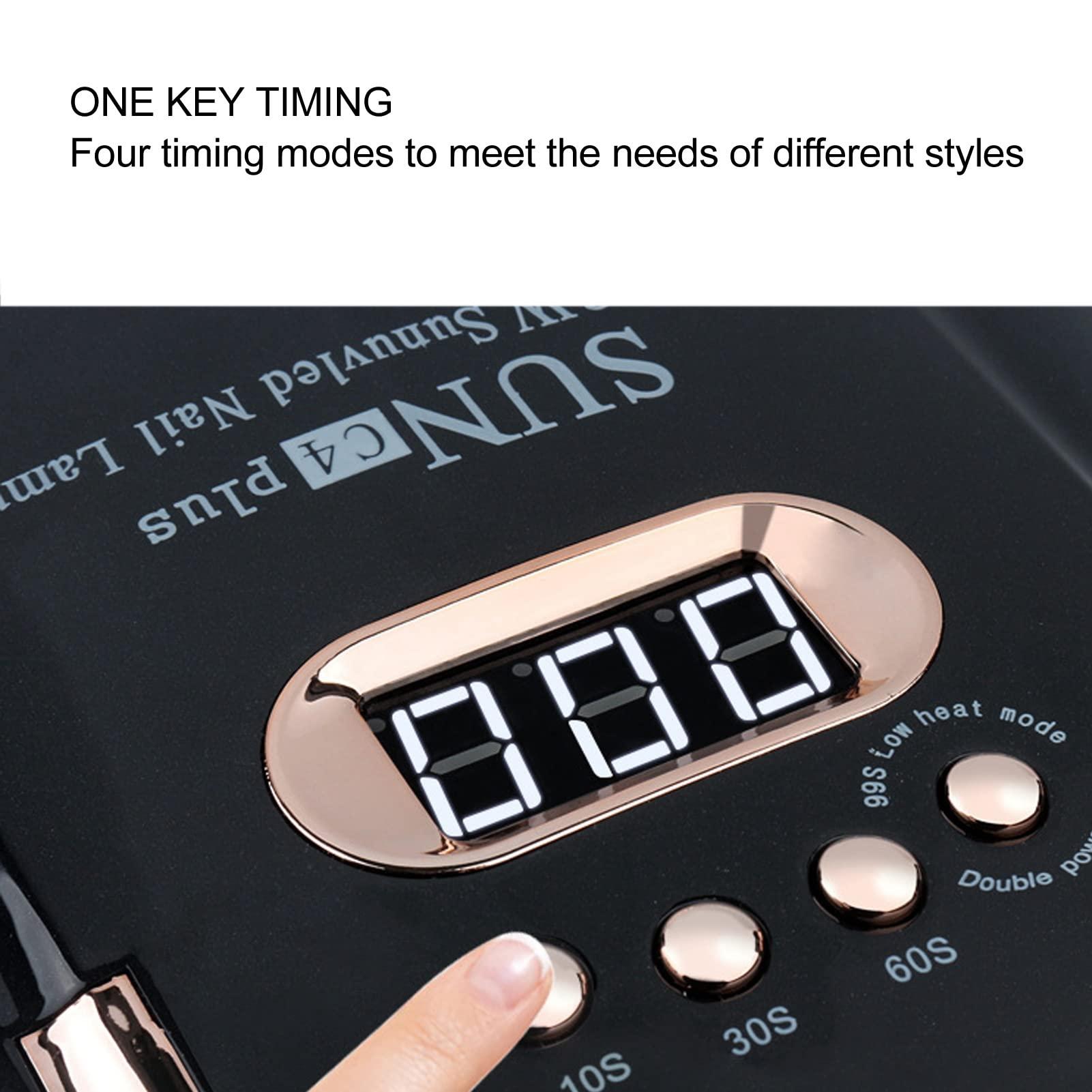 Yosoo Nail Art 256W LED Nail Lamp for Gel Polish, Tools Curing Lamps Fast LED Dryer Nail Curing Light with 57Lamp Beads,Nail Art Salon Accessories with 4 Timers Portable