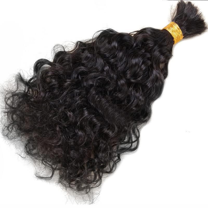 UMRHair 18inch Loose Wave Human Hair Bulk for Braiding Wet and Wavy Extensions Natural Black 2Bundles Human Bulk Braiding Hair for Micro Braids No Weft Weaving100g/Bundle