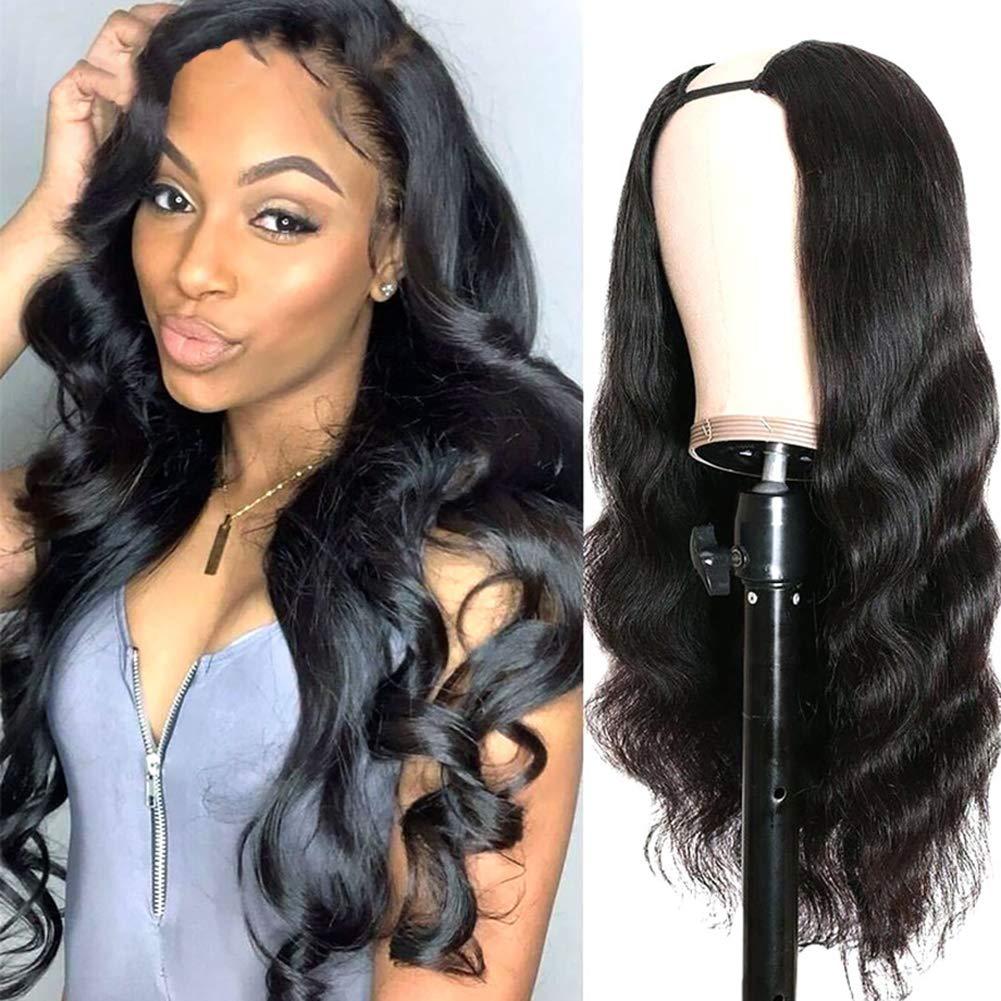 Prime Kitty U Part Wig Human Hair 1x4 Middle Opening Body Wave Natural Black Small Cap Sexy Upart Wigs Human Hair Black Women U Part Wigs Human Hair Body Wave No Shedding Middle U Part Wig Human Hair 150% 8"