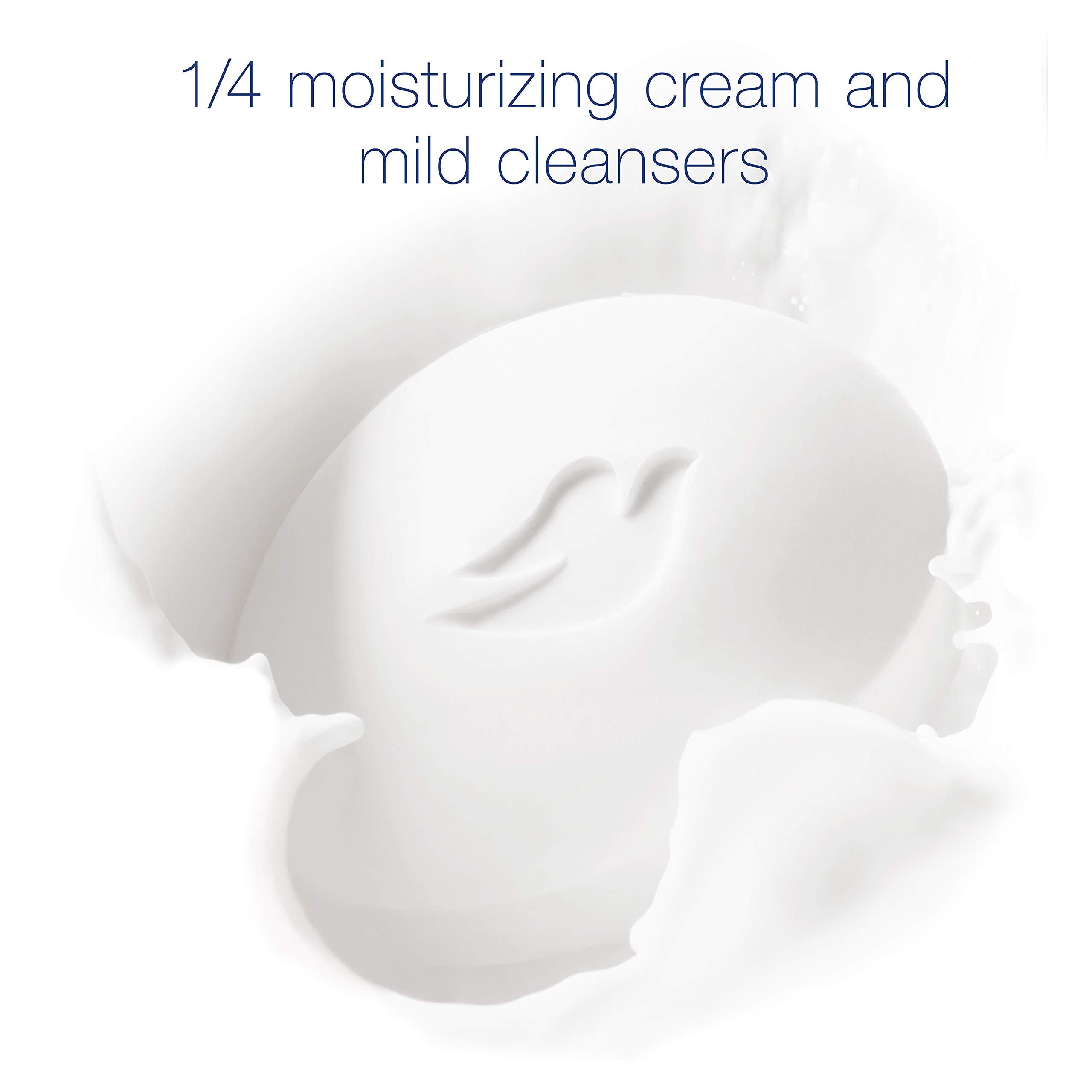 Dove Dove Beauty Bar Gentle Cleanser gor Softer and Smoother Skin with 1/4 Moisturizing Cream White Effectively Washes Away Bacteria, Nourishes Your Skin, 4 oz, 2 Bars