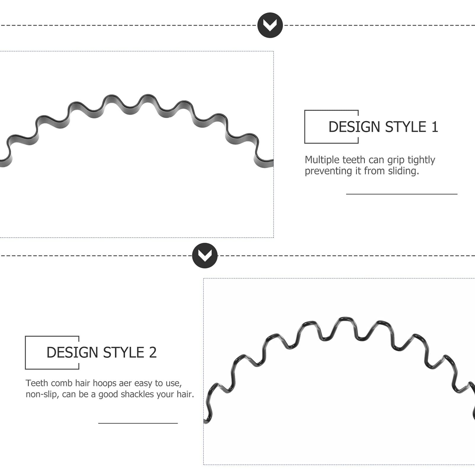 balacoo balacoo 24 Pcs Men\'s Headband Black Headband Bandana Clear Hair Bands Fashion Hair Band Hairpin Holder Ruched Head Band Hair Band with Clips Headbands Men Hair Band Toothed Headband Metal