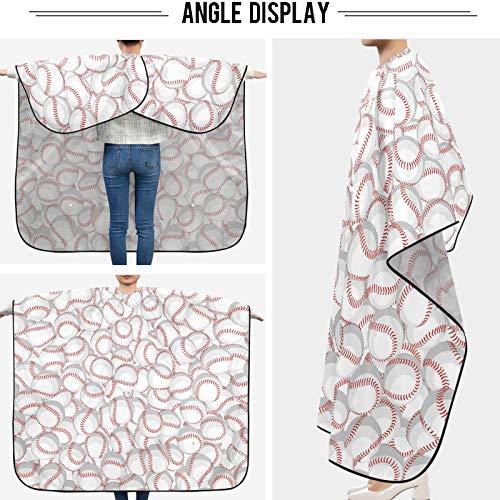 visesunny visesunny Barber Cape Baseball Cartoon 3D Pattern Polyester Hair Cutting Salon Cape Apron Anti-Static Haircut Shaving Cloth Beard Shaving Bib Hairdressing Cape