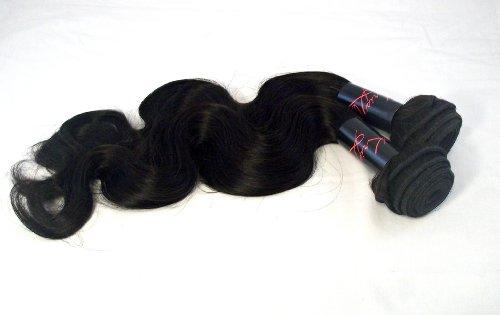 KrisKlank 100% Virgin Indian Remy Weft Hair Extension- Natural Brown- Body Wave - 18 Inches- 100 Grams