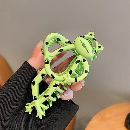 mikidoo mikidoo Cartoon Metal Hair Claw Clips Funny Frogs Hair Catch Barrette Large Hair Clips Strong Hold Hair Accessories