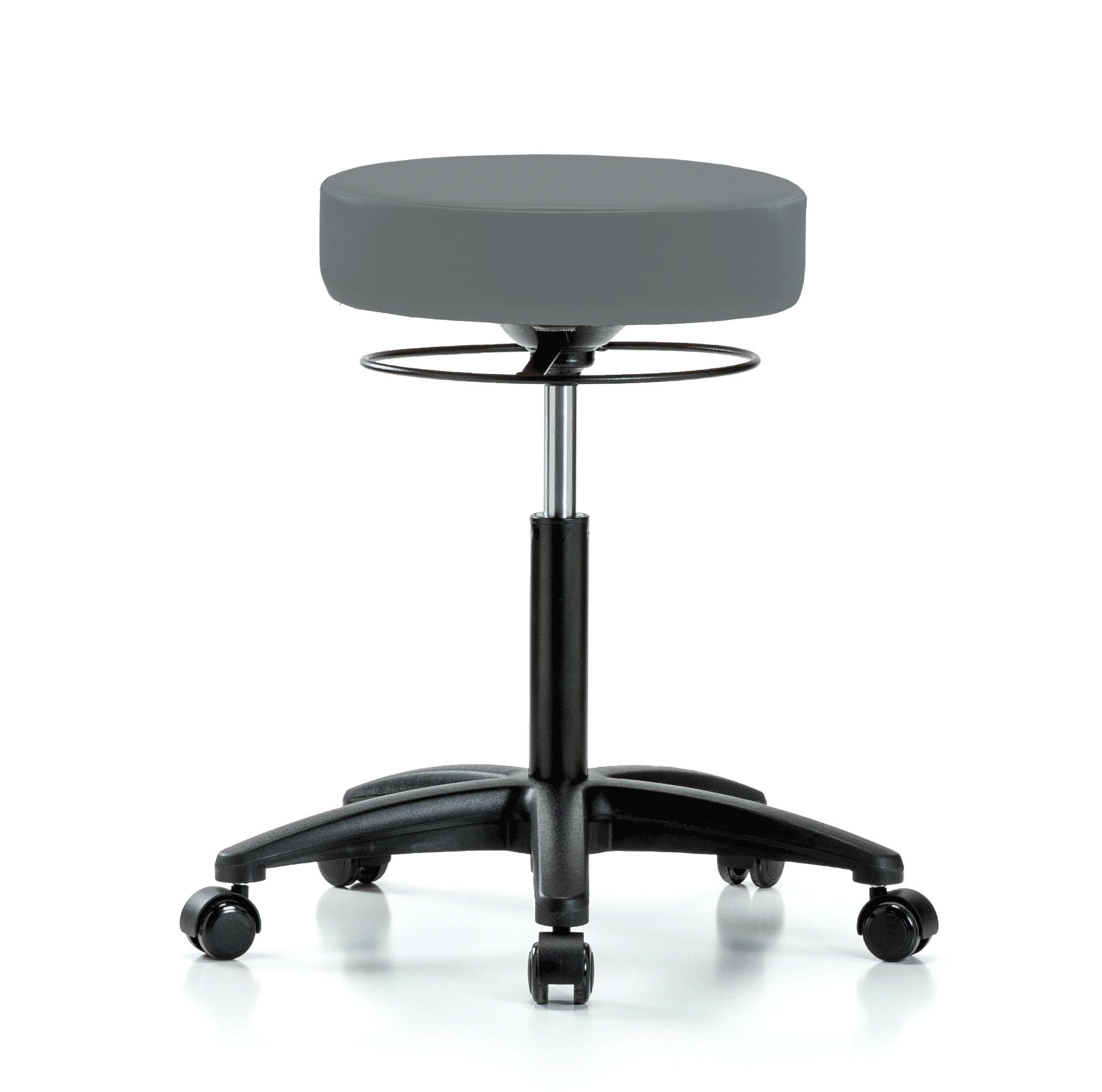 Perch Chairs & Stools Perch Stella Rolling Height Adjustable Salon & Spa Stool for Carpet or Linoleum | Workbench Height 21-28.5 Inches | 300-Pound Weight Capacity | 12 Year Warranty (Cinder Fabric)