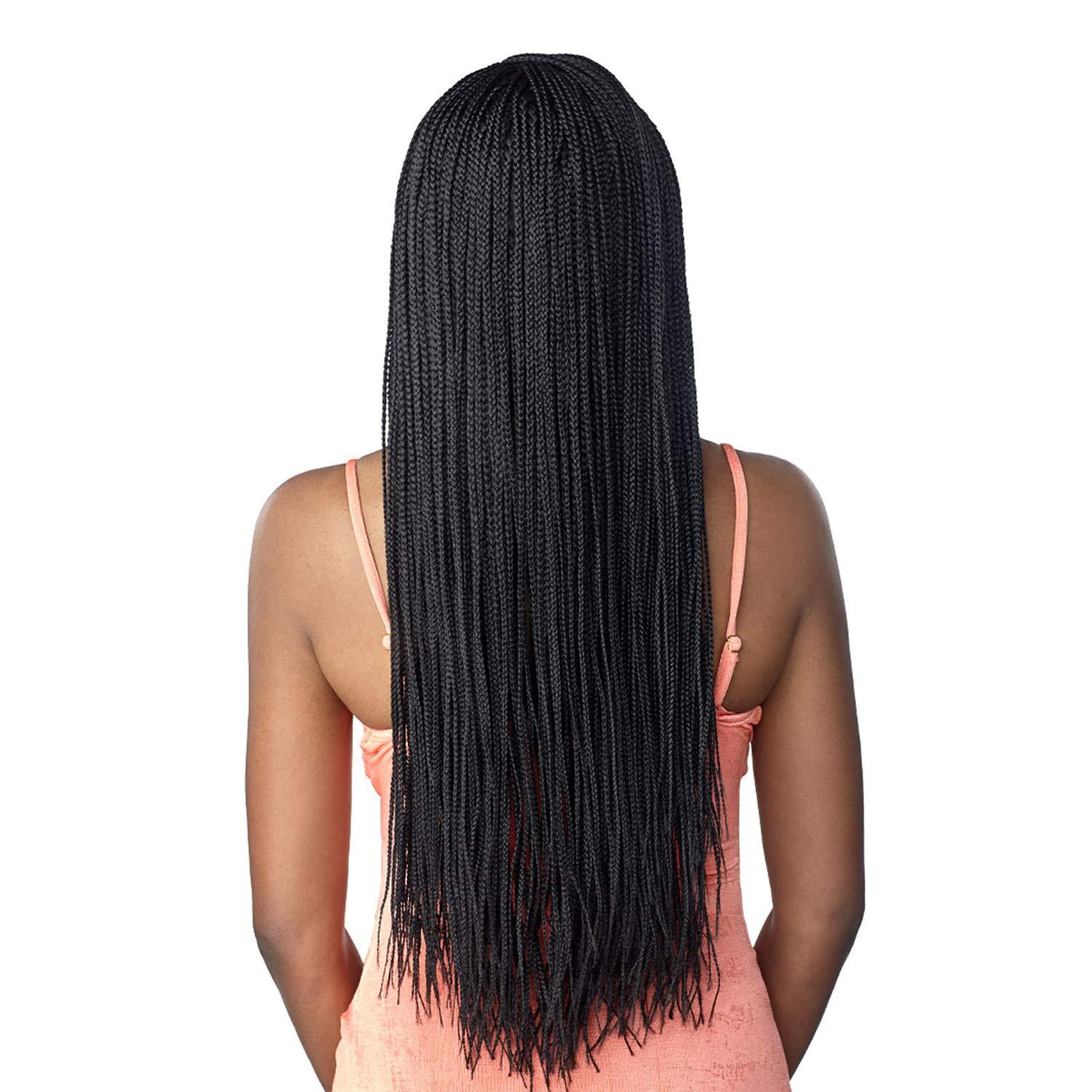 Sensationnel Sensationnel Braided Swiss Lace Wig Cloud 9 4X4 Lace Parting Micro Box Braid 28\" (1-pack, T1B/BG)