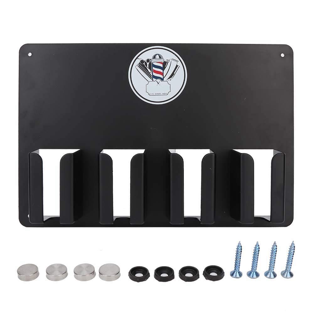 TMISHION Storage Rack Hair Hair Clipper Holder, Clipper Guard Holder Hair Hair Clipper Rack MultiFunctional 4 Holes Wall Mount Hairdressing Tool Storage WallMounted Hair Cutter Brush