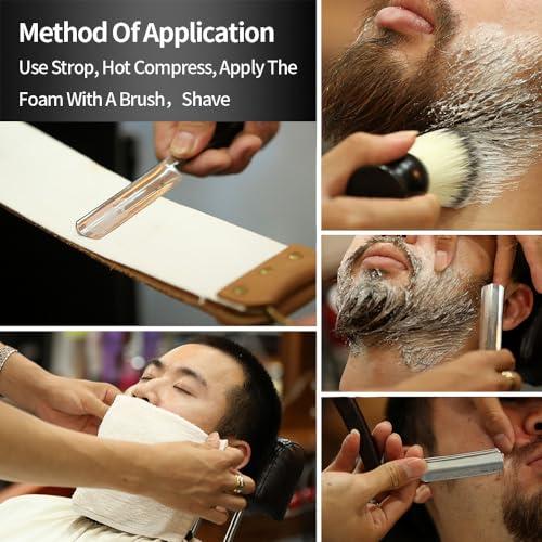 Gold Dollar Gold Dollar Retro Shaving For Men Acrylic Handle Straight Razor Barber Shaving Ready Without Stabilizer Scraper Cloth Kit