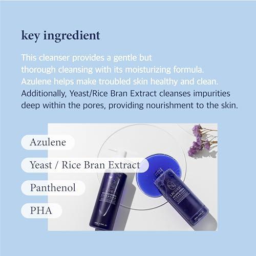 LICORNE LICORNE Azulene Derma Cleansing Sensitive Skin, Smooth, Moisturizer, Centella 6.76 fl.oz Korean Skincare