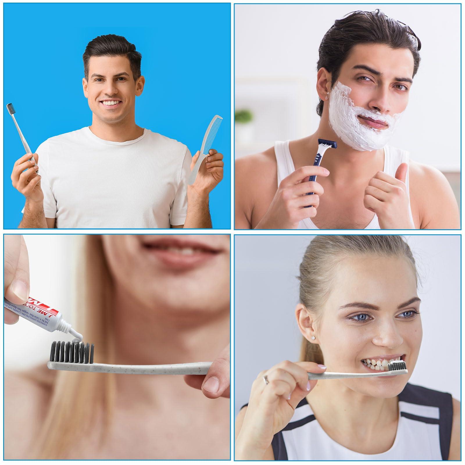 Suclain Suclain 48 Kits Homeless Care Package Supplies Bulk Hygiene Kits Individually Packed Each Set Include Shampoo Body Wash Toothpaste Shaving Cream Soap Toothbrush Comb Nail File Shaver for Travel