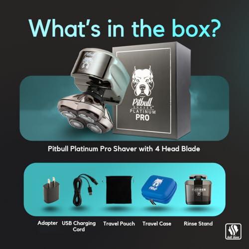 Skull Shaver Skull Shaver Pitbull Platinum Pro:Head Shaver for Men - Bald Head Shavers with Wet/Dry Technology, Ergonomic Design, Travel Lock, and Accessories. Perfect Grooming Kit and Prime Gift for Men