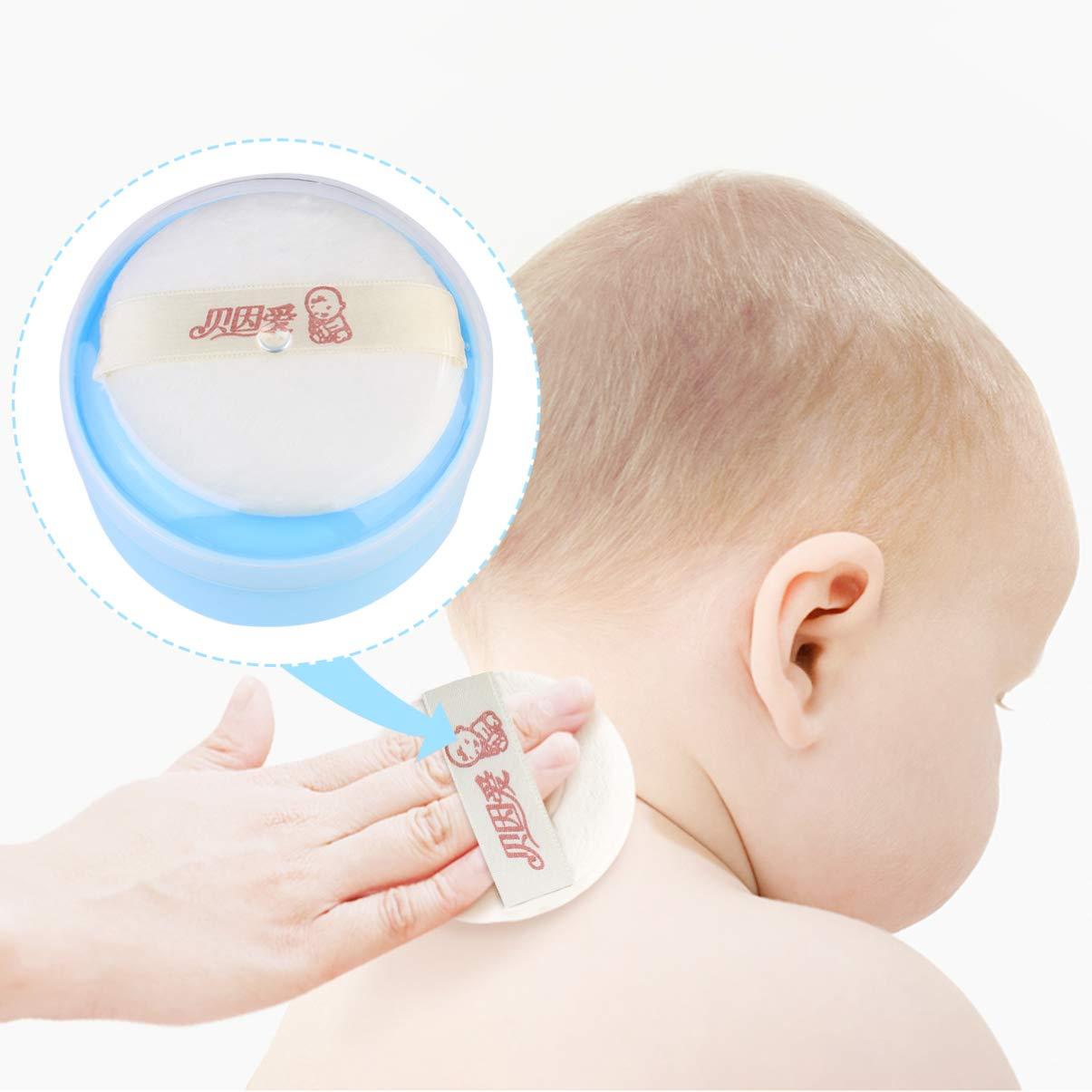 SKISUNO SKISUNO Box Body Powder Box After- Bath Powder Puff Container Baby Puff Container Powder Puff and Container for Body Powder Adult Powder Puff Case Applicator Textile Cotton Storage Child