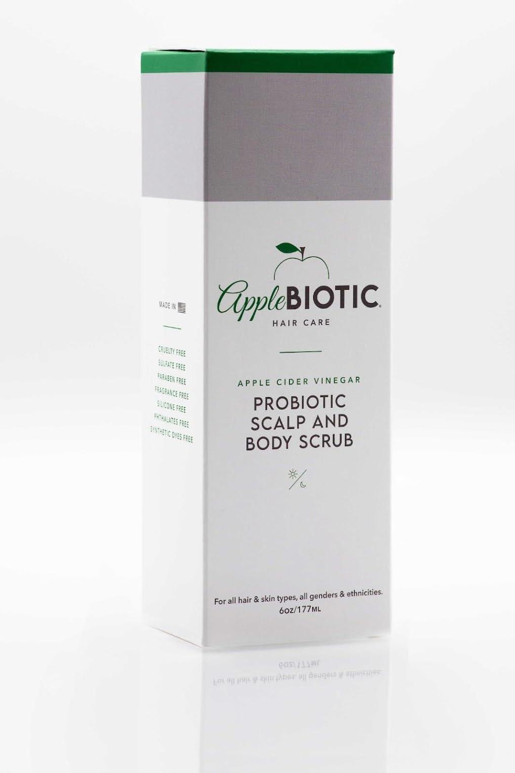 AppleBiotic Apple Cider Vinegar Scalp Scrub 2PK - Exfoliating Scalp Treatment with Coconut & Sesame Seed Oils - Moisturizes & Relieves Itchy, Flaky Skin. Hair Scrub & Scalp Cleanser for Build Up, Healthy Hair