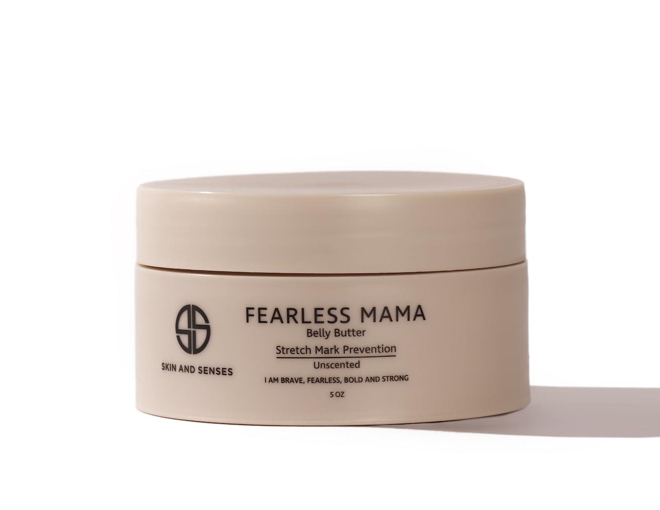 Skin And Senses Fearless MaMa Stretch Mark Prevention Belly Butter for Pregnancy - 100% Natural Loaded With Ingredients That Nourish & Moisturize. Stretch Marks & Scars Defense (Unscented)