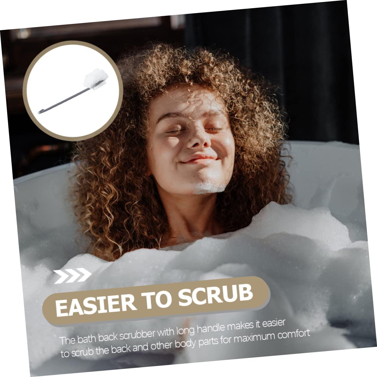 IWOWHERO IWOWHERO Long Handle Bath Brush Bath Sponges Shower Puff with Handle Bath Accessories Handle Body Brush Skin Body Brush Bathing Sponge Body Spa Brush Scrubber Shower Body Brush Pp Grey