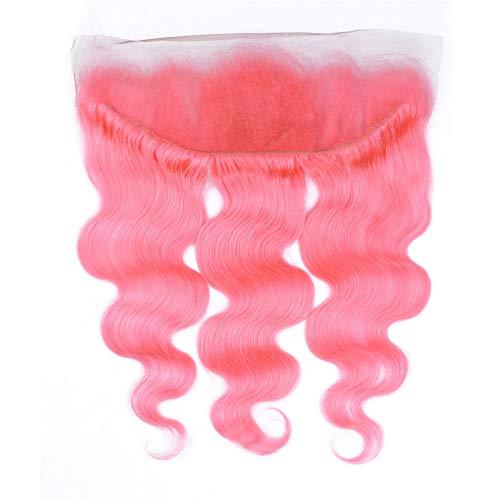 Tony beauty hair Tony Beauty Hair Pure Pink Brazilian Body Wave Human Hair 2 Bundles with Frontal 3Pcs Lot Light Pink Ombre Wavy Human Hair Weave Bundles with Full Lace Closure 13x4 Ear to Ear (22 24+20)