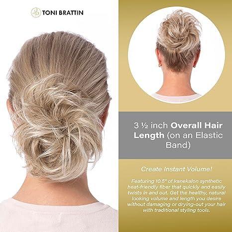 Toni Brattin Toni Brattin Twist Classic - Hair Piece Accessory - Instant Volume & Styling for Women - Wrap Around Short or Long Ponytail - Quick and Easy to Use Wrap Up Bun, Heat-Friendly Fiber (Black)