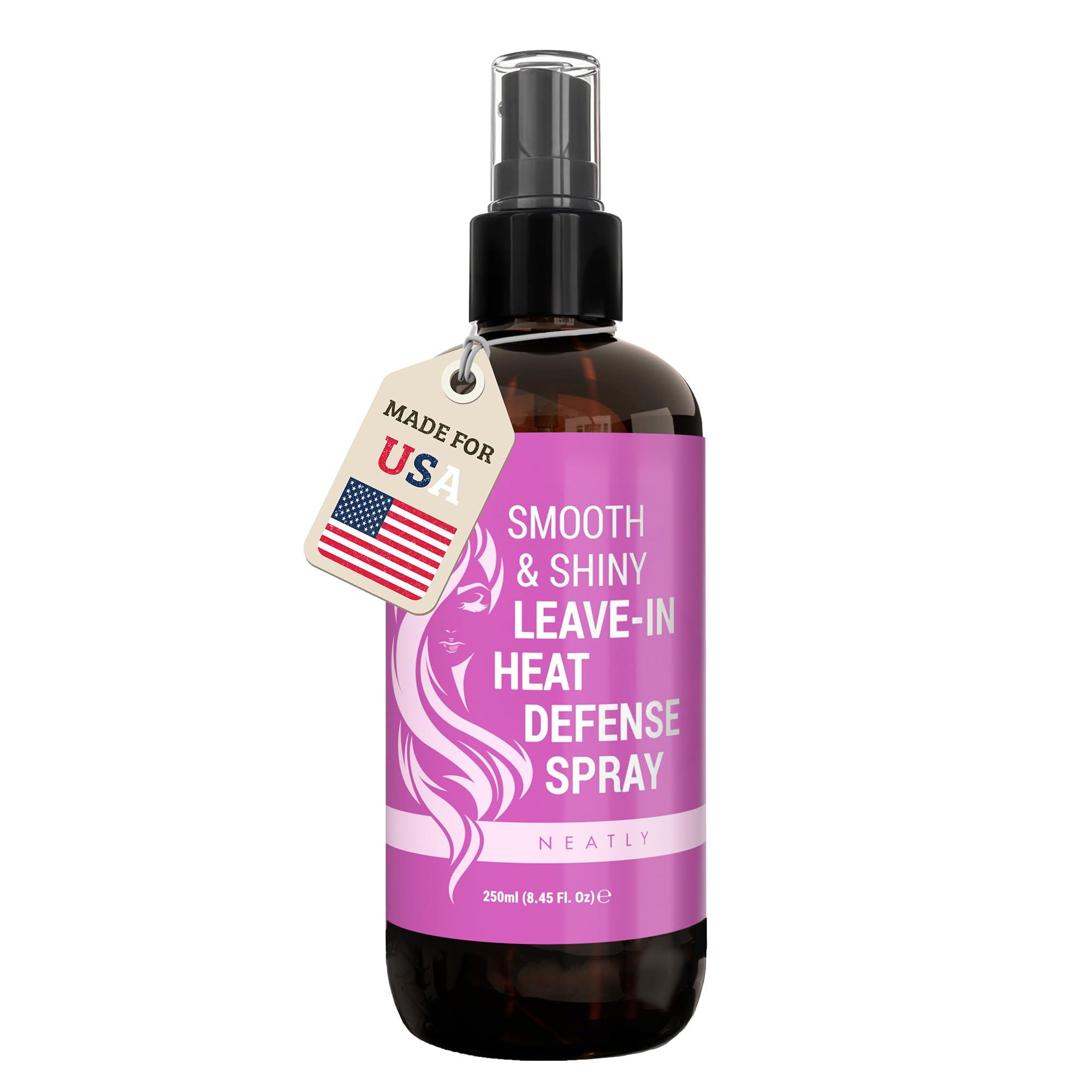 NEATLY NEATLY Leave-In Keratin Heat Protectant Spray for Hair for Dry, Damaged, Frizzy Hair - Nourishing Formula, Frizz Control, Humidity Shield - No Parabens, Sulfates or Phthalates, 8.5 Oz