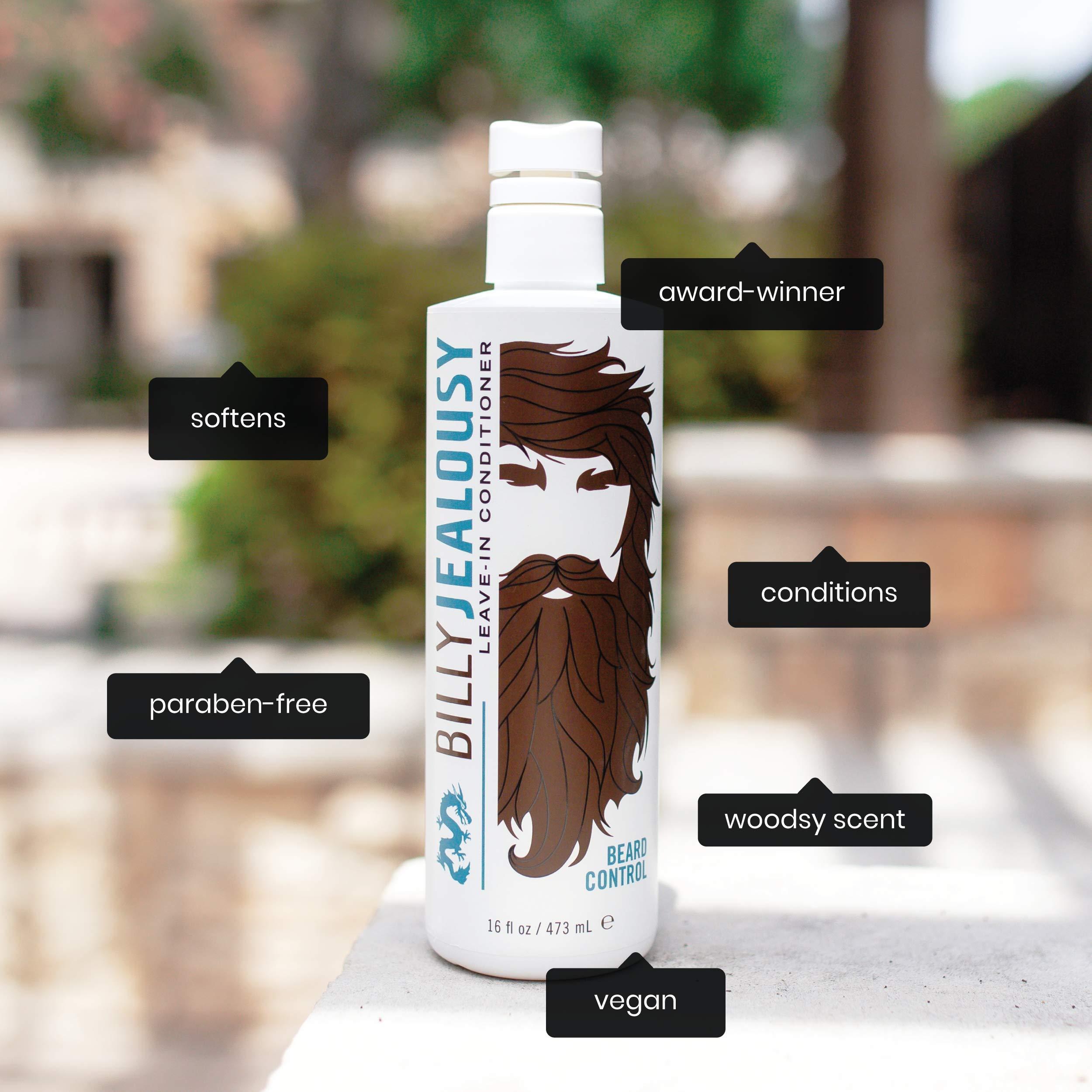 Billy Jealousy Billy Jealousy Beard Control Leave In Beard Conditioner for Men with Aloe Leaf Juice and Jojoba Seed Oil, Softens Hair and Skin, Light Hold with Matte Finish, 16 Fl Oz