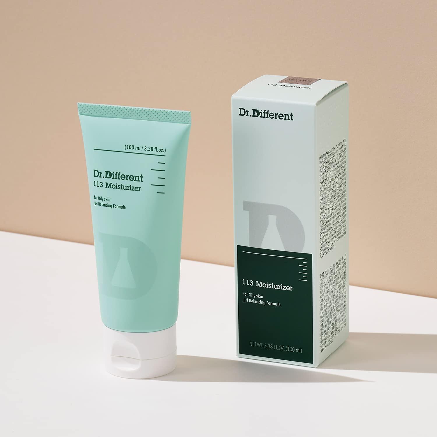 Dr.Different Dr.Different 113 Moisturizer - Sebum Control Face Moisturizer for Oily Skin, Pore Reducing and Trouble Care, Hypoallergenic Moisturizing and Soothing Facial Cream, 3.38 oz.