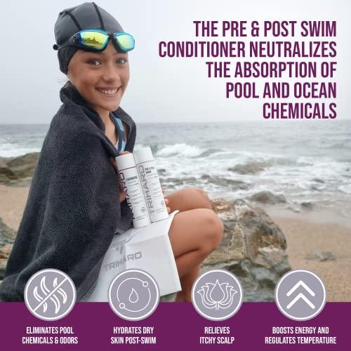TRIHARD TRIHARD Kids Swimmers Shampoo + Pre & Post Swim Conditioner| Kids Shampoo Conditioner Duo| Pre and Post Swim Hair Protectant Solutions for Kids