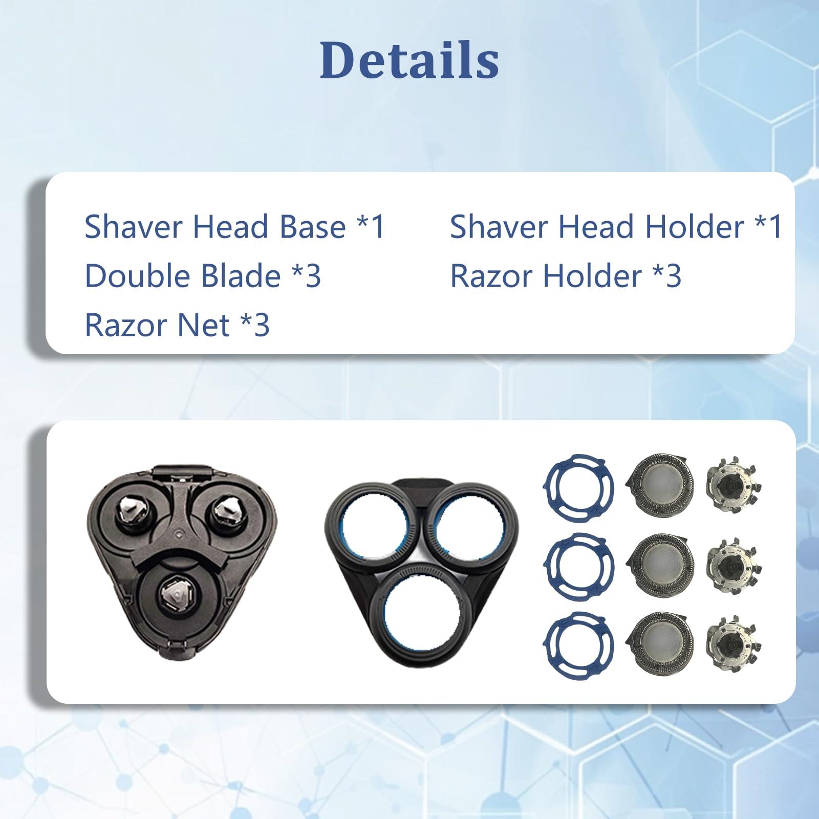 Ruixin Replacement Complete Head for Philips Shavers S5000/6000,S5100,S5500 Series,SH50 MultiPrecision Blades Upgrade Head for SH50 Electric Shavers, 1 Pack