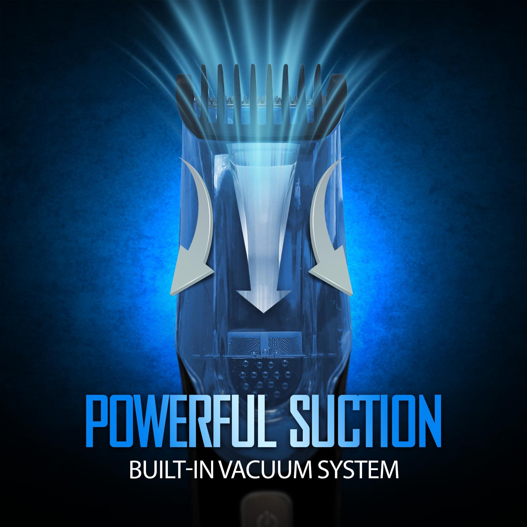 Barbasol Barbasol Vacuum Beard Trimmer for Men, Self-Vacuuming Hair, Beard, Sideburns & Mustache Trimmer with 20 Length Settings, Rechargeable, LED Screen, 90 Minute Run Time