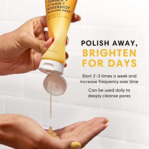 Sweet Chef Sweet Chef Ginger + Vitamin C Powershot Polishing Mask - Brightening Face Mask for Dark Spots & Uneven Skin Tone + Maca, Rice Powders & AHA Face Exfoliant & Resurfacing Mask (3.4oz)
