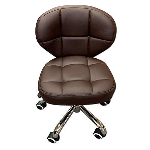 VTD VTD Nail Stool Bar Spa Salon Pedicure Short Chair Adjustable 13.5'' to 15.5'' Black/Cappuccino/Creme/RED/Grey/Dark Brown (Dark Brown)
