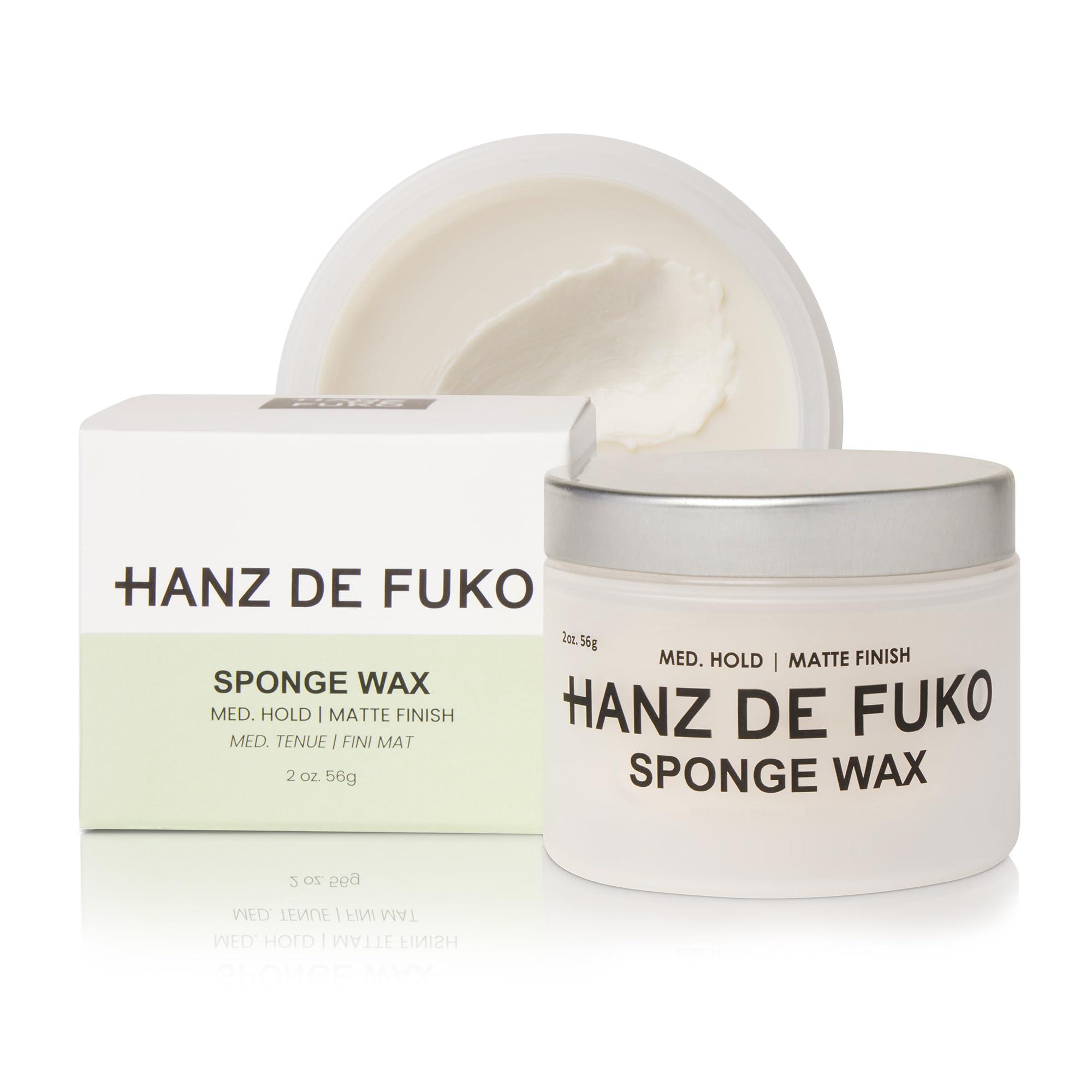 Hanz de Fuko Hanz de Fuko Sponge-Wax  Premium Mens Hair Styling Wax with Medium Hold & Semi-Matte Finish  2oz