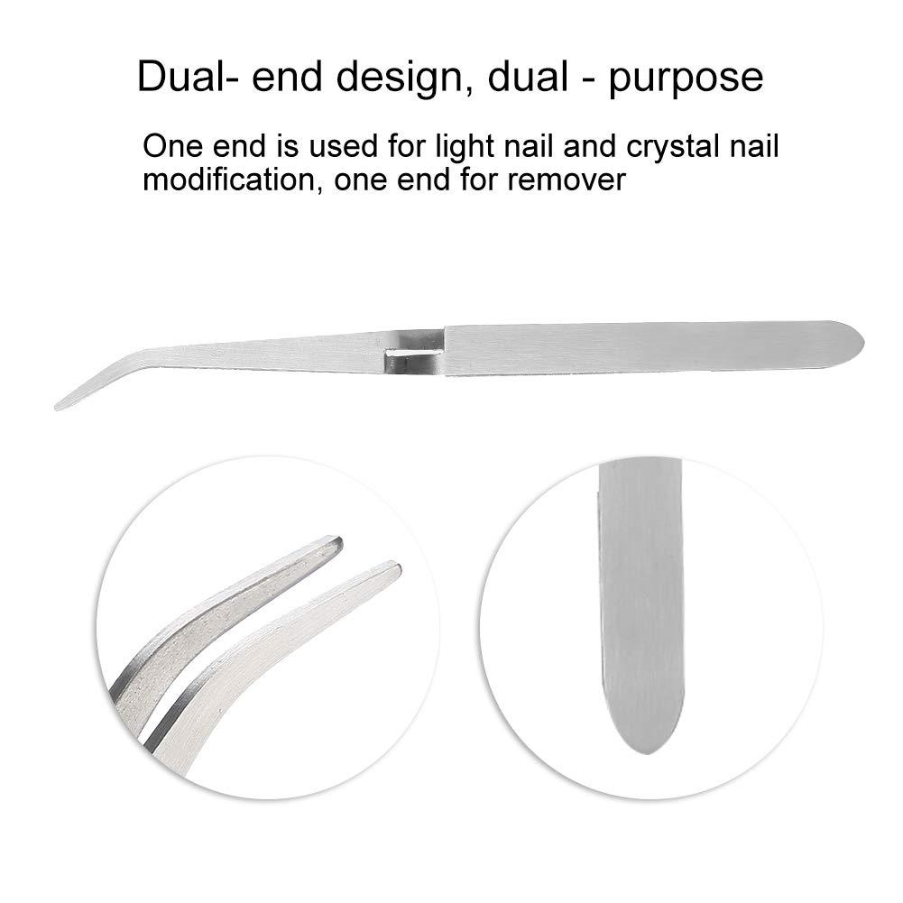 NSXAYIWE Stainless Steel Tweezers, Gel Nail Acrylic Nail Shaping Tweezer Clips, Shaping Tweezers Nail Tools