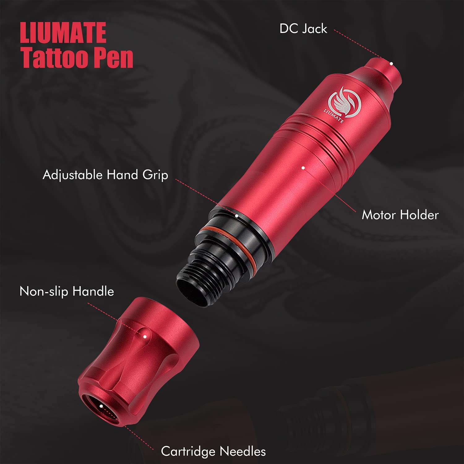 LIUMATE Tattoo Kit, Tattoo Pen Kit Rotary Tattoo Machine Kit Professional Complete Tattoo Gun Kit with Power Supply 20 Cartridge Needles 6 Color Tattoo Ink