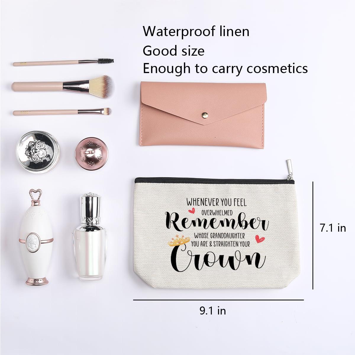 kdxpbpz kdxpbpz Granddaughter Gift from Grandma, Birthday Christmas Gift for Granddaughter Adult Valentines Mothers\' Day Wedding Gifts, Travel Toiletry Makeup Organizer Zipper Pouch